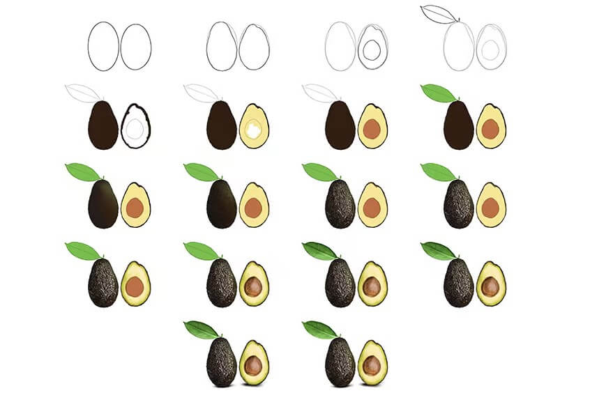 Zeichnen Lernen Avocado-Ideen (7)