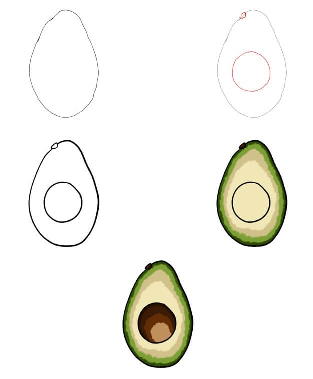 Zeichnen Lernen Avocado-Ideen (9)