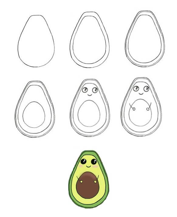 Cartoon-Avocado (4) zeichnen ideen