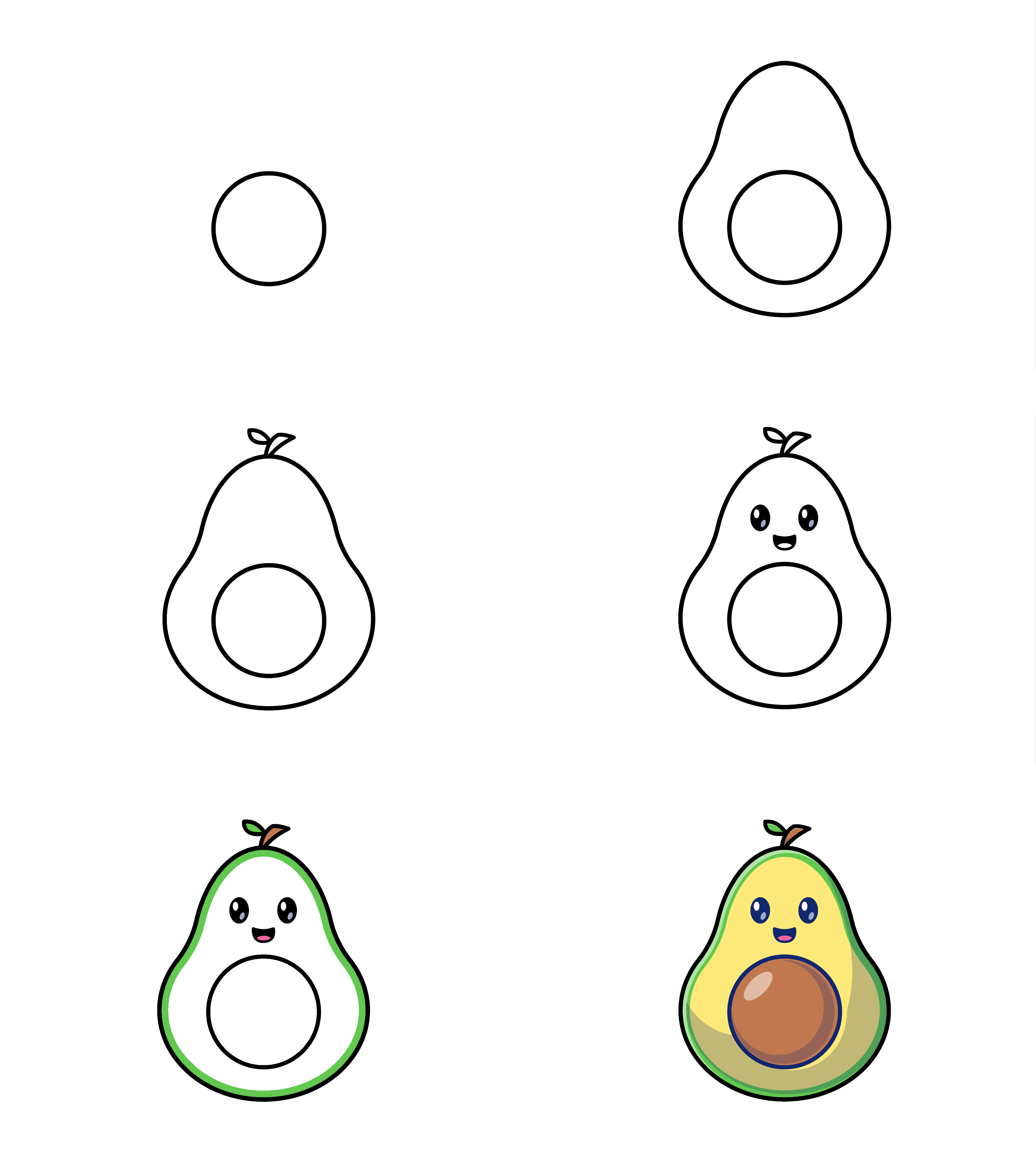 Cartoon-Avocado (5) zeichnen ideen