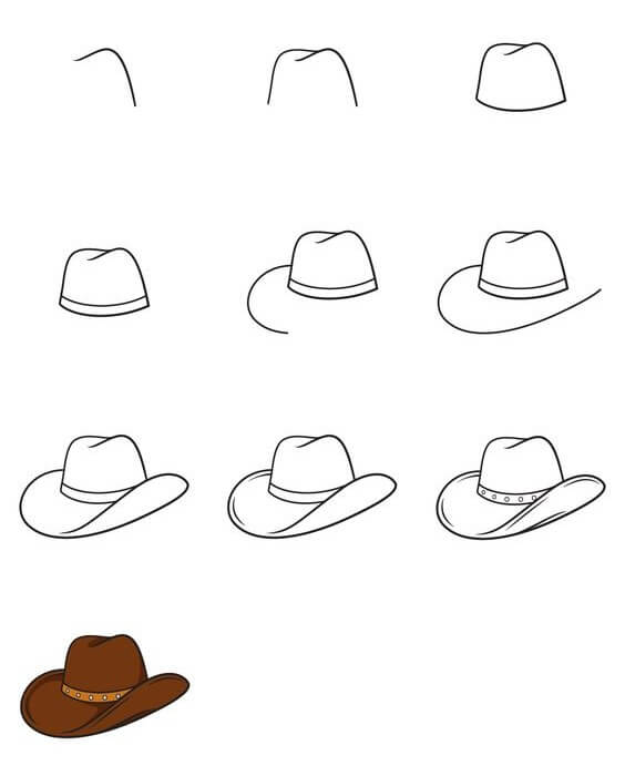 Zeichnen Lernen Cowboy hüte (4)