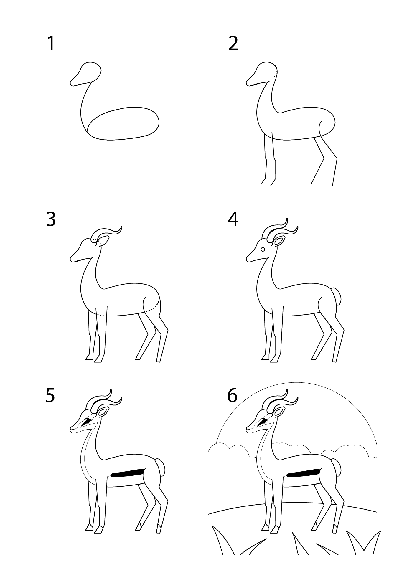 Einfache Antilope (1) zeichnen ideen