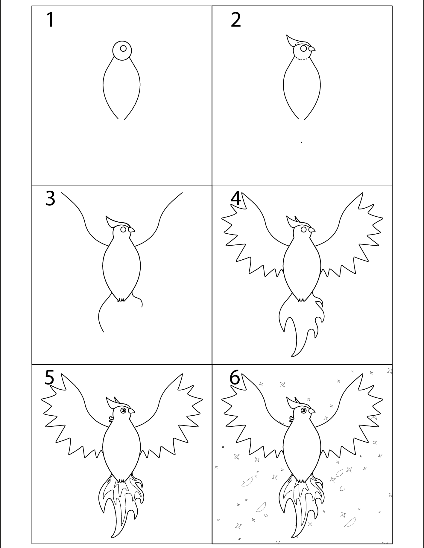 Phoenix einfach (3) zeichnen ideen