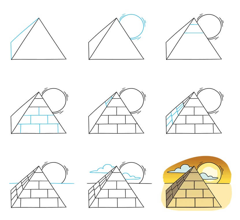 Pyramide zeichnen ideen