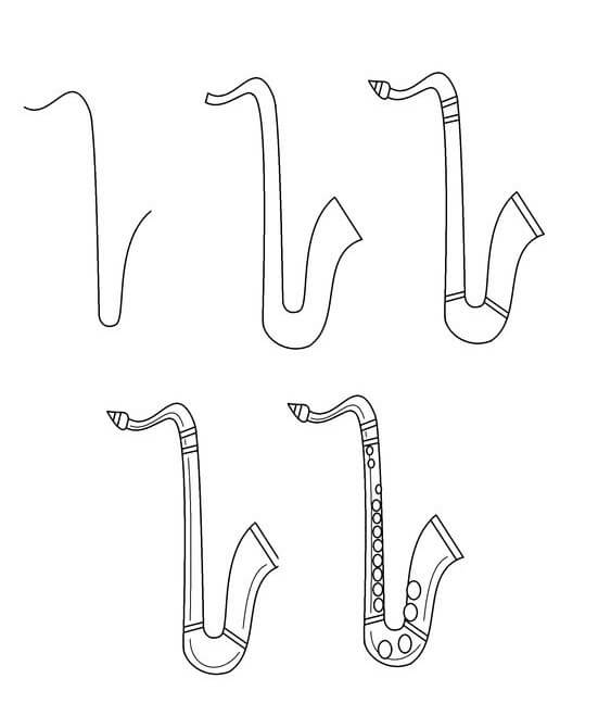 Zeichnen Lernen Saxophon-Idee (1)