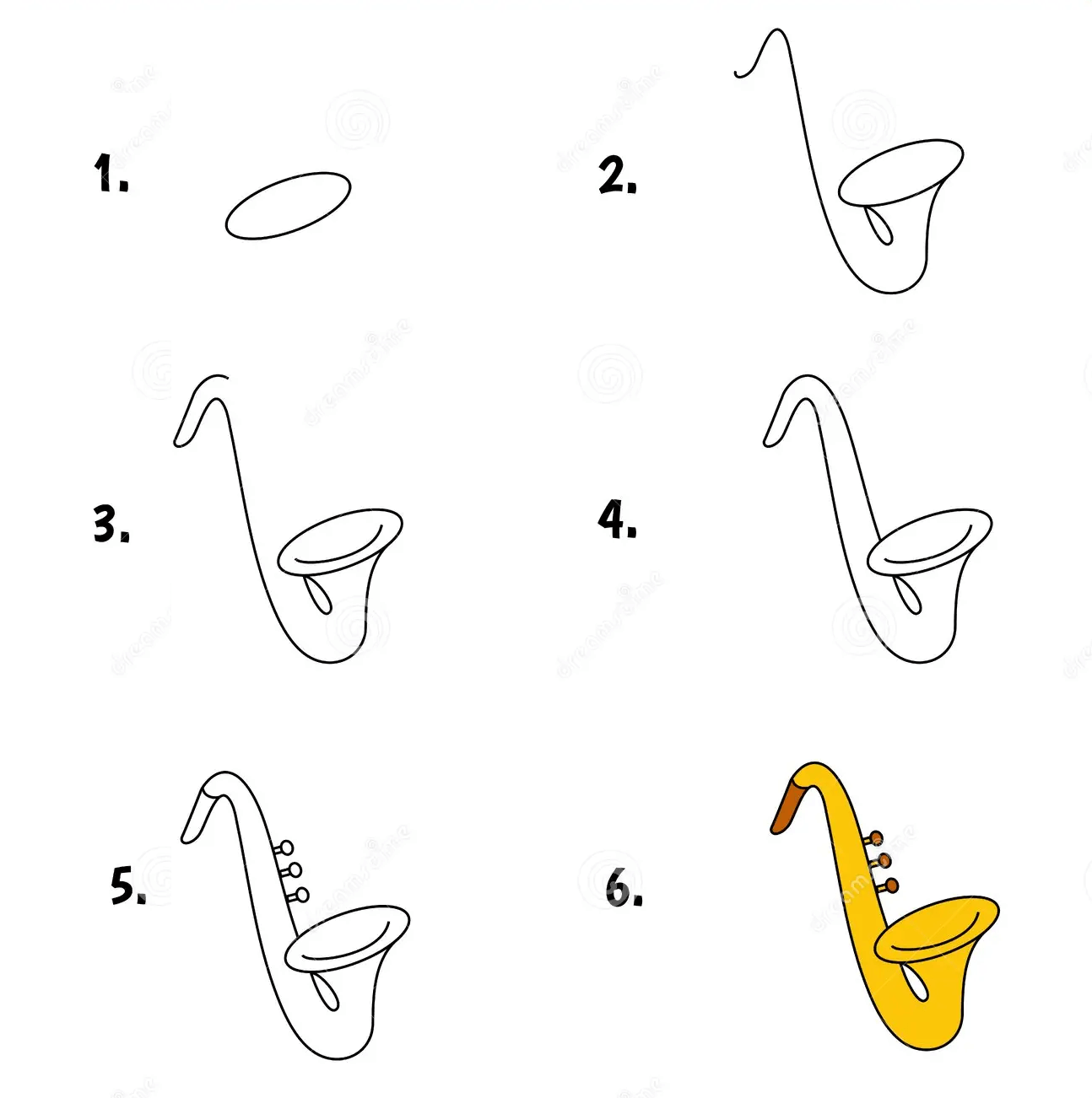 Zeichnen Lernen Saxophon-Idee (10)