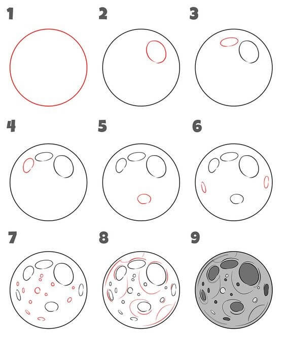 Zeichnen Lernen Vollmond (2)