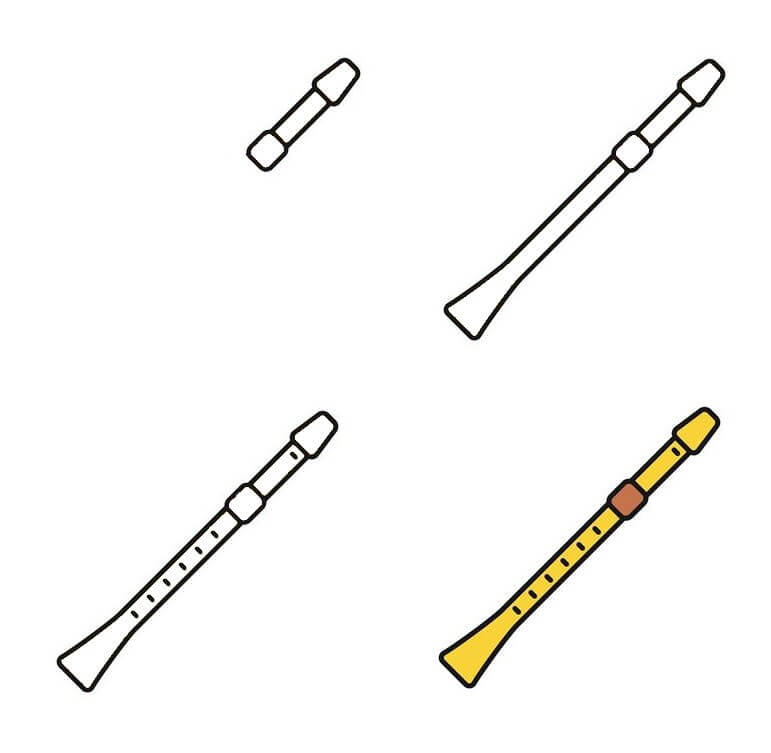 Zeichnen Lernen Ideen für Flöte (4)