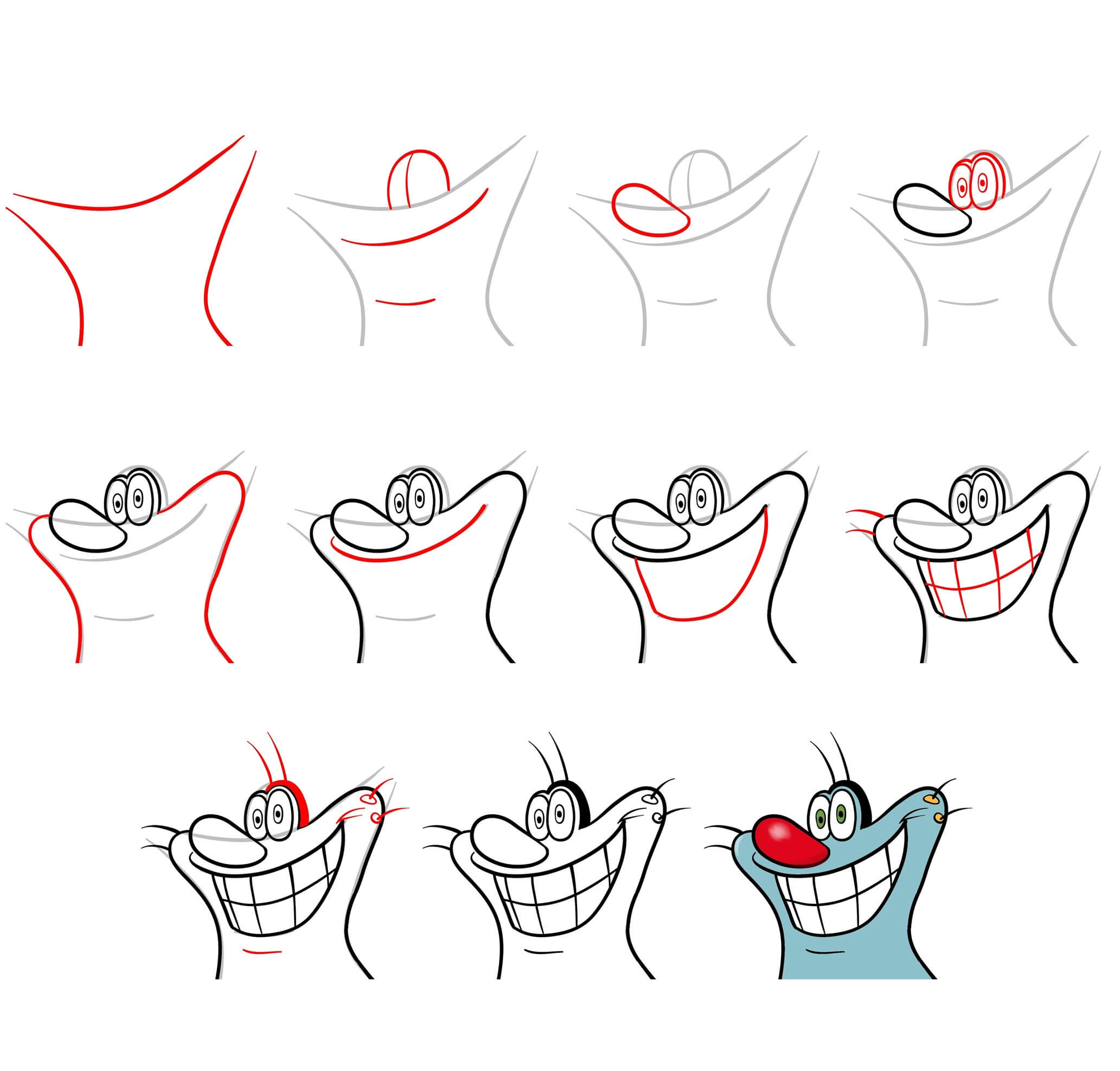 Oggy-Kopf (1) zeichnen ideen