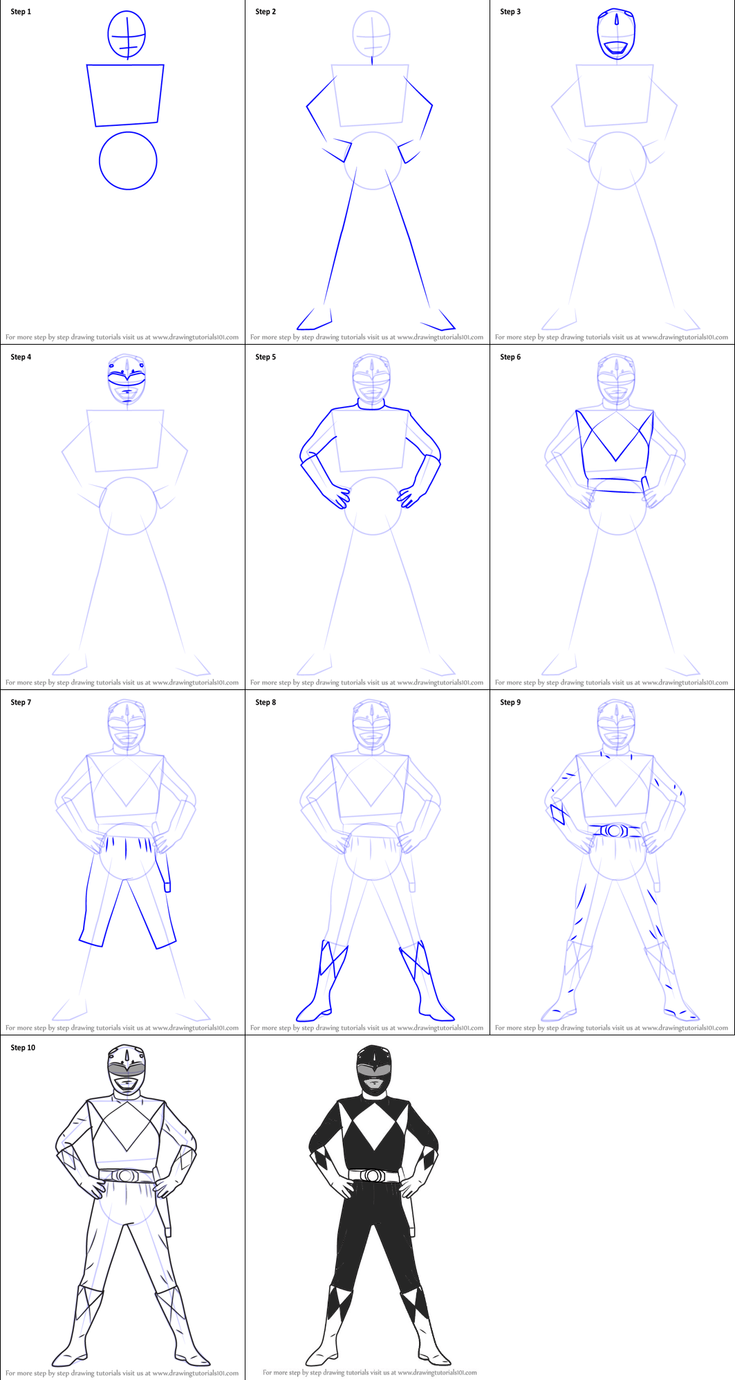 Zeichnen Lernen Power Ranger-Ideen (10)