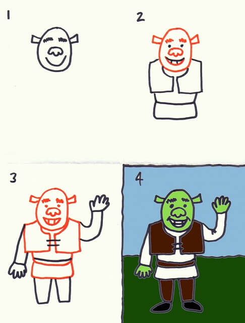 Zeichnen Lernen Shrek-Ideen (3)