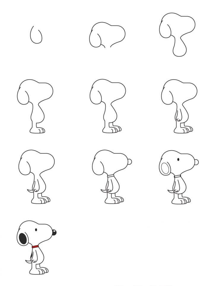 Zeichnen Lernen Snoopy Idee (11)