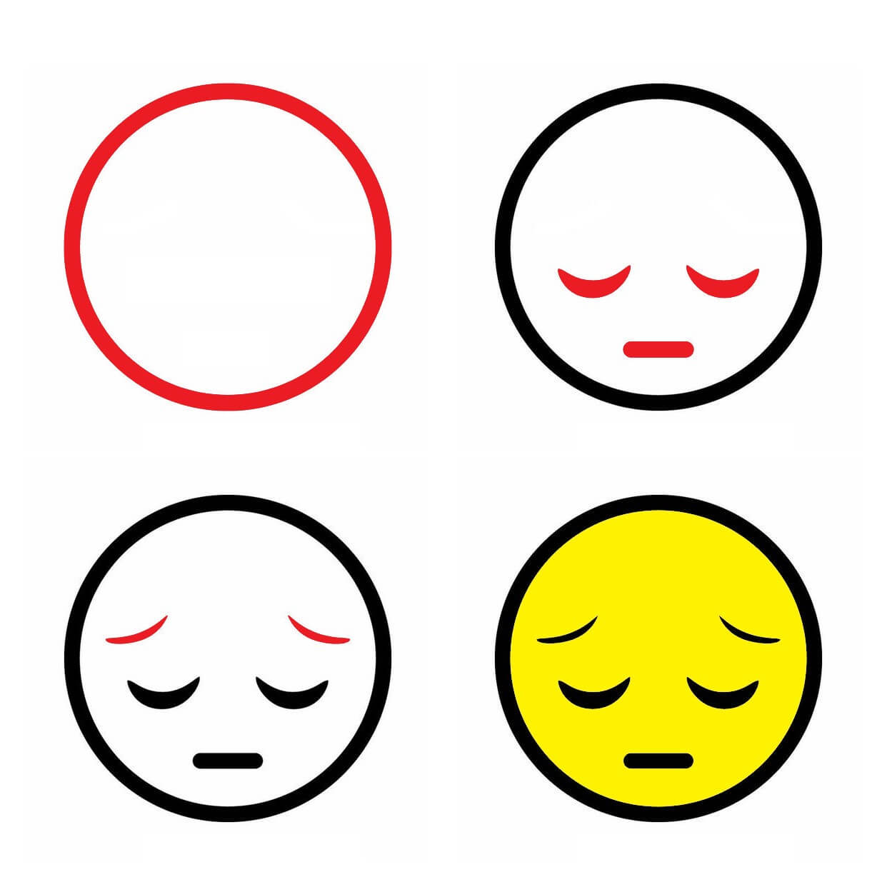 Trauriges Gesichts-Emoji zeichnen ideen