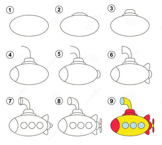 Zeichnen Lernen U-Boot-Ideen (1)