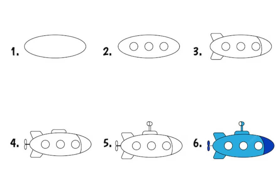 Zeichnen Lernen U-Boot-Ideen (11)