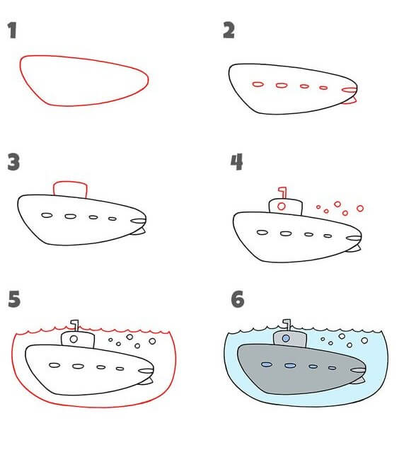 Zeichnen Lernen U-Boot-Ideen (4)