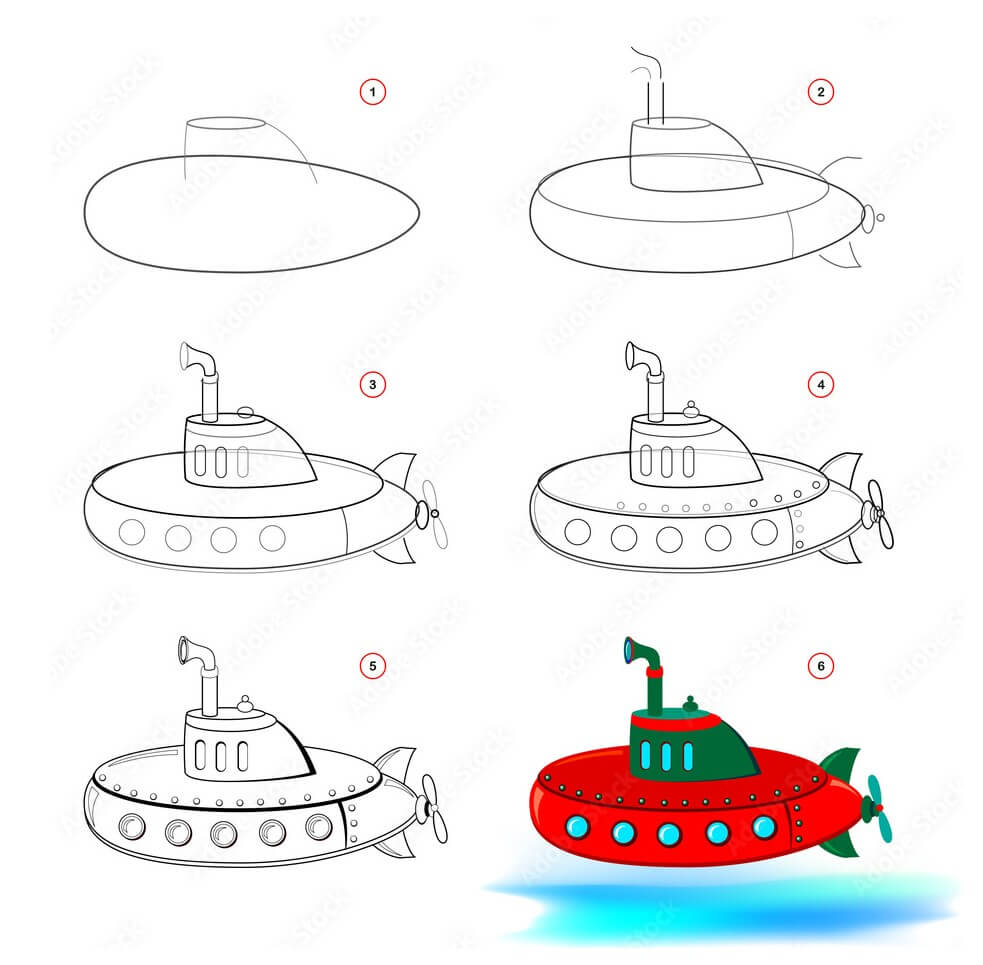 Zeichnen Lernen U-Boot-Ideen (5)