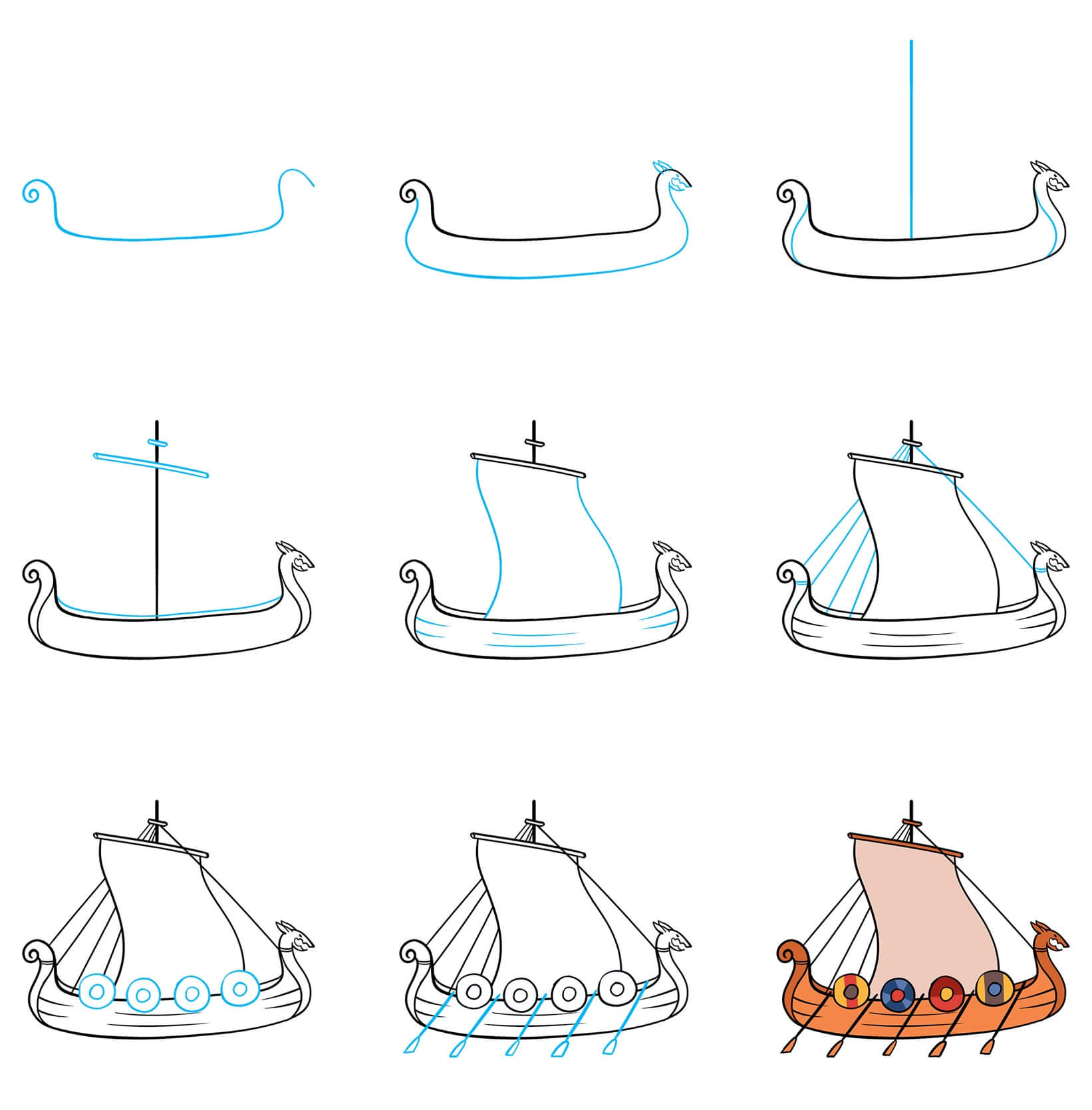 Wikingerschiff (1) zeichnen ideen