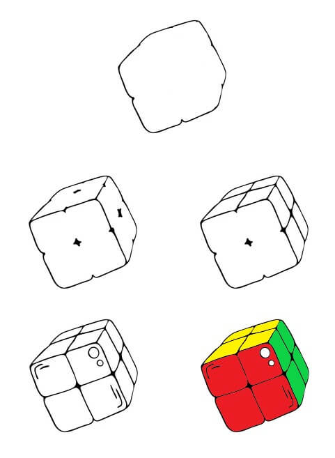 Zauberwürfel 2x2 zeichnen ideen