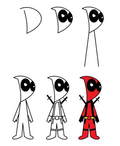 Deadpool-Cartoon zeichnen ideen