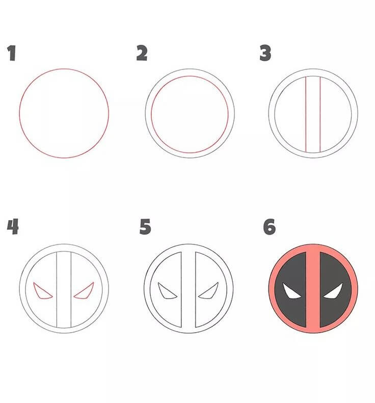 Deadpool logo zeichnen ideen