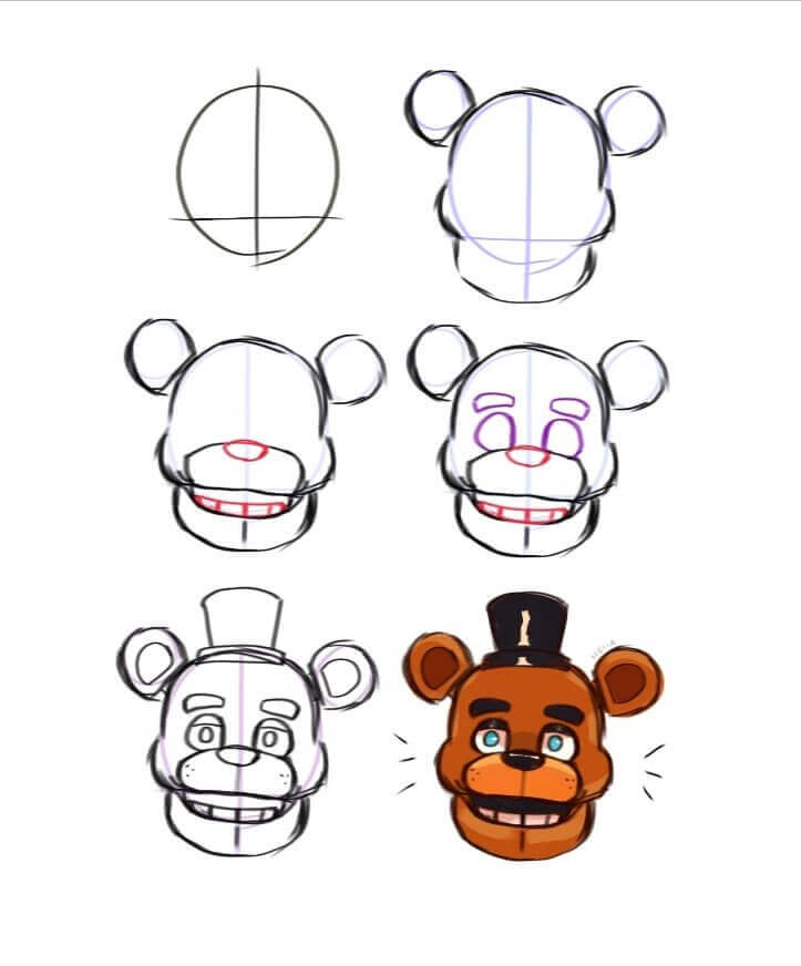 Freddy Fazbear Kopf (4) zeichnen ideen