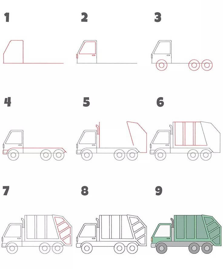 Idee für einen Müllwagen (4) zeichnen ideen