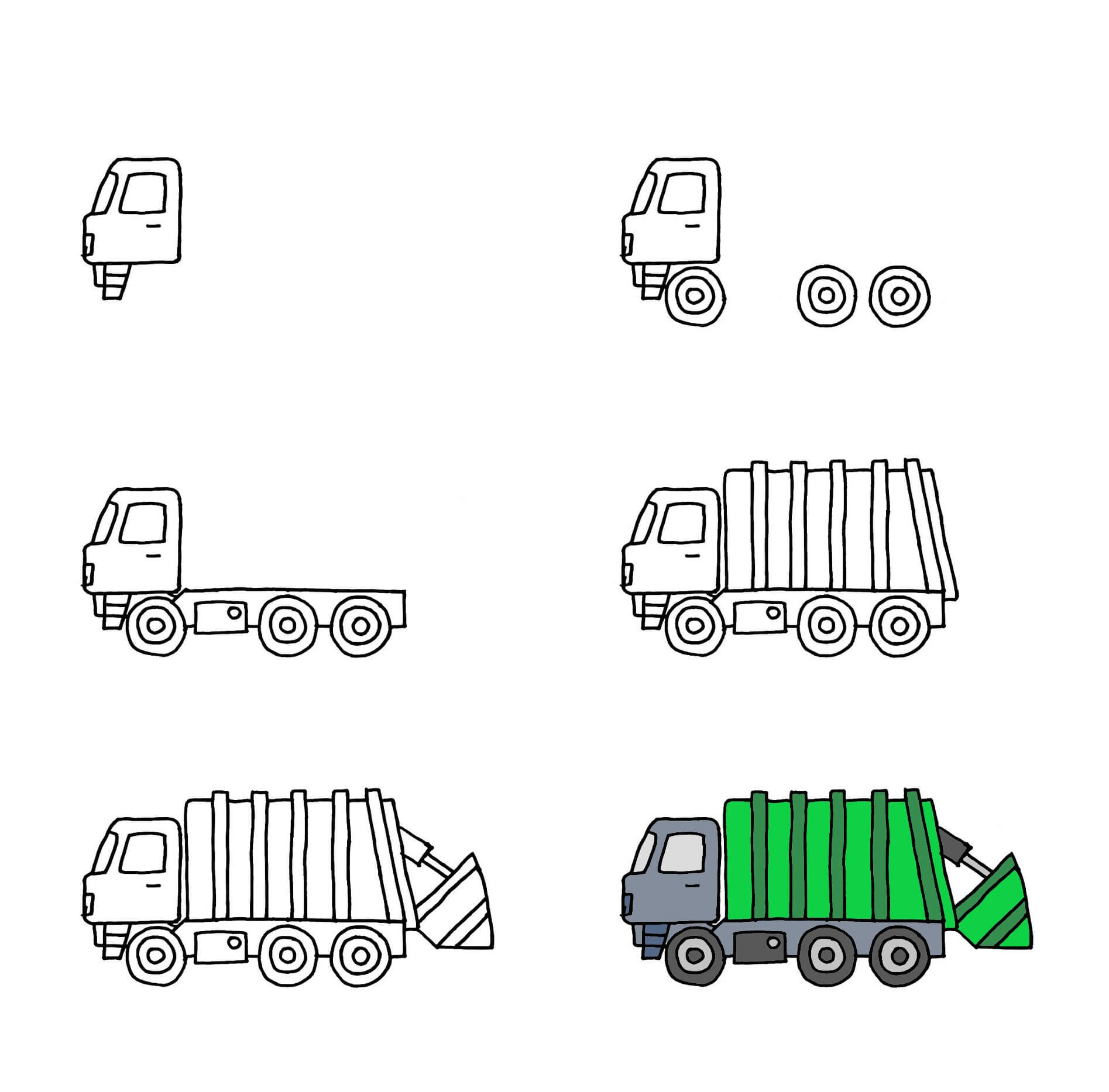 Müllwagen zeichnen ideen