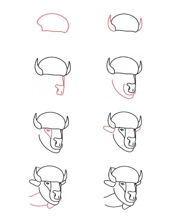 Bisonkopf zeichnen ideen