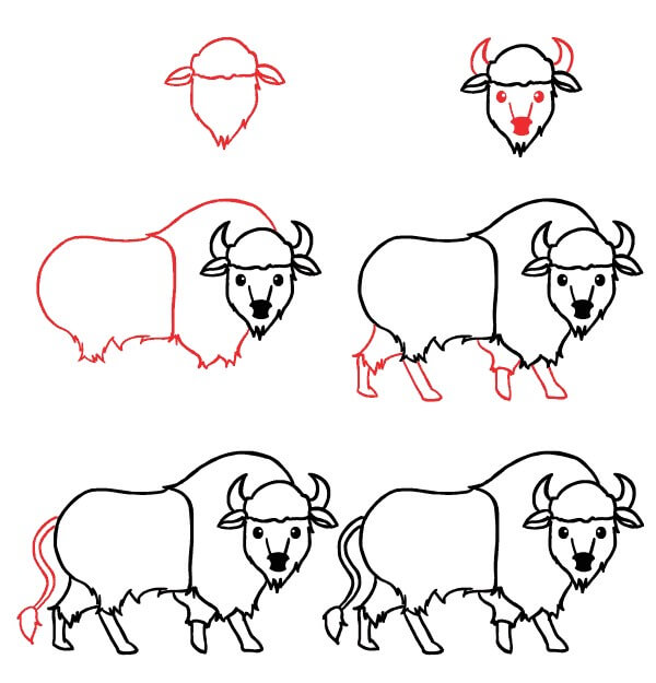 Süßer Bison zeichnen ideen