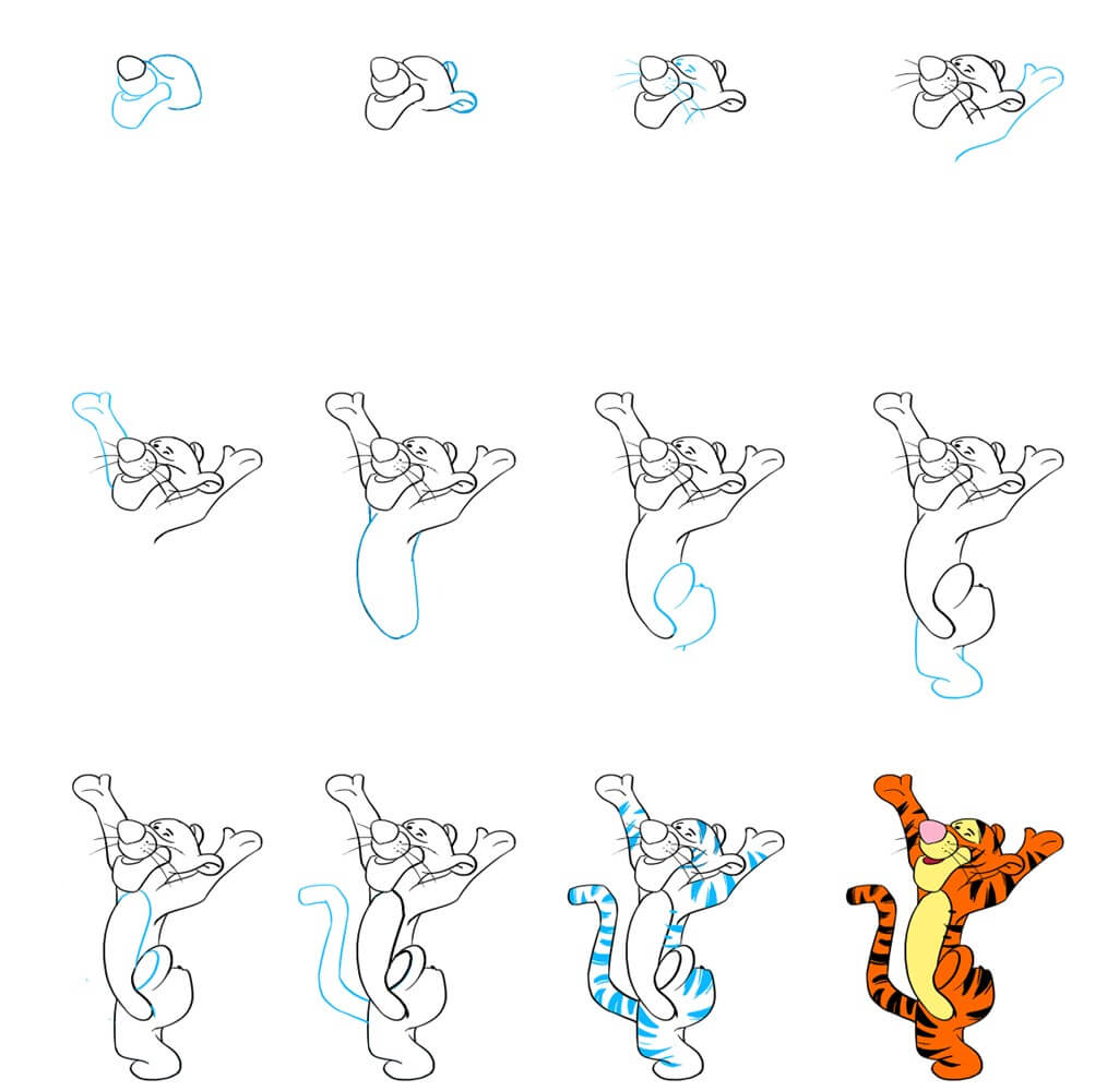 Tigger glücklich zeichnen ideen
