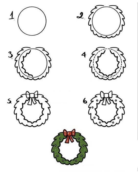 Weihnachtskranz Idee (1) zeichnen ideen