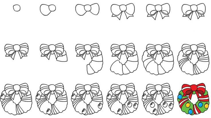 Weihnachtskranz Idee (11) zeichnen ideen