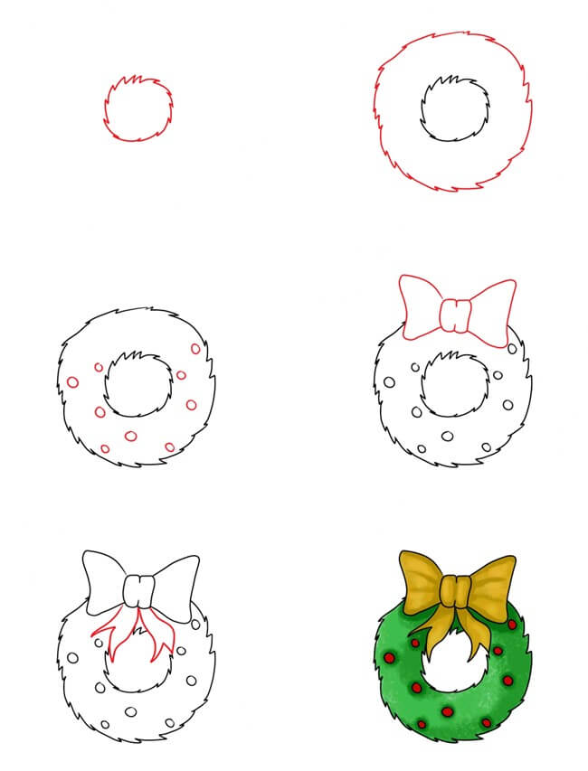 Weihnachtskranz Idee (15) zeichnen ideen