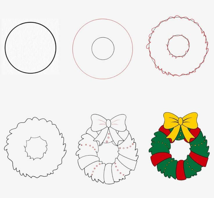 Weihnachtskranz Idee (2) zeichnen ideen