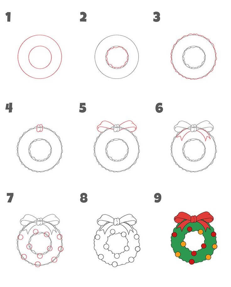 Weihnachtskranz Idee (6) zeichnen ideen