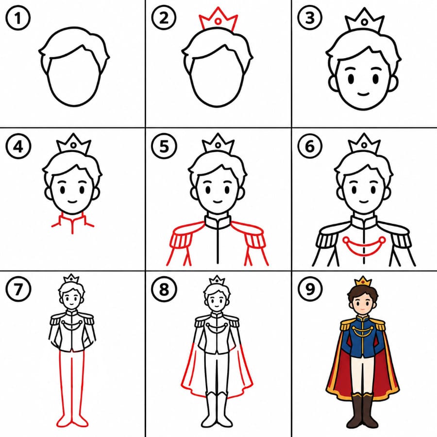 Zeichnen Lernen Stehender Prinz