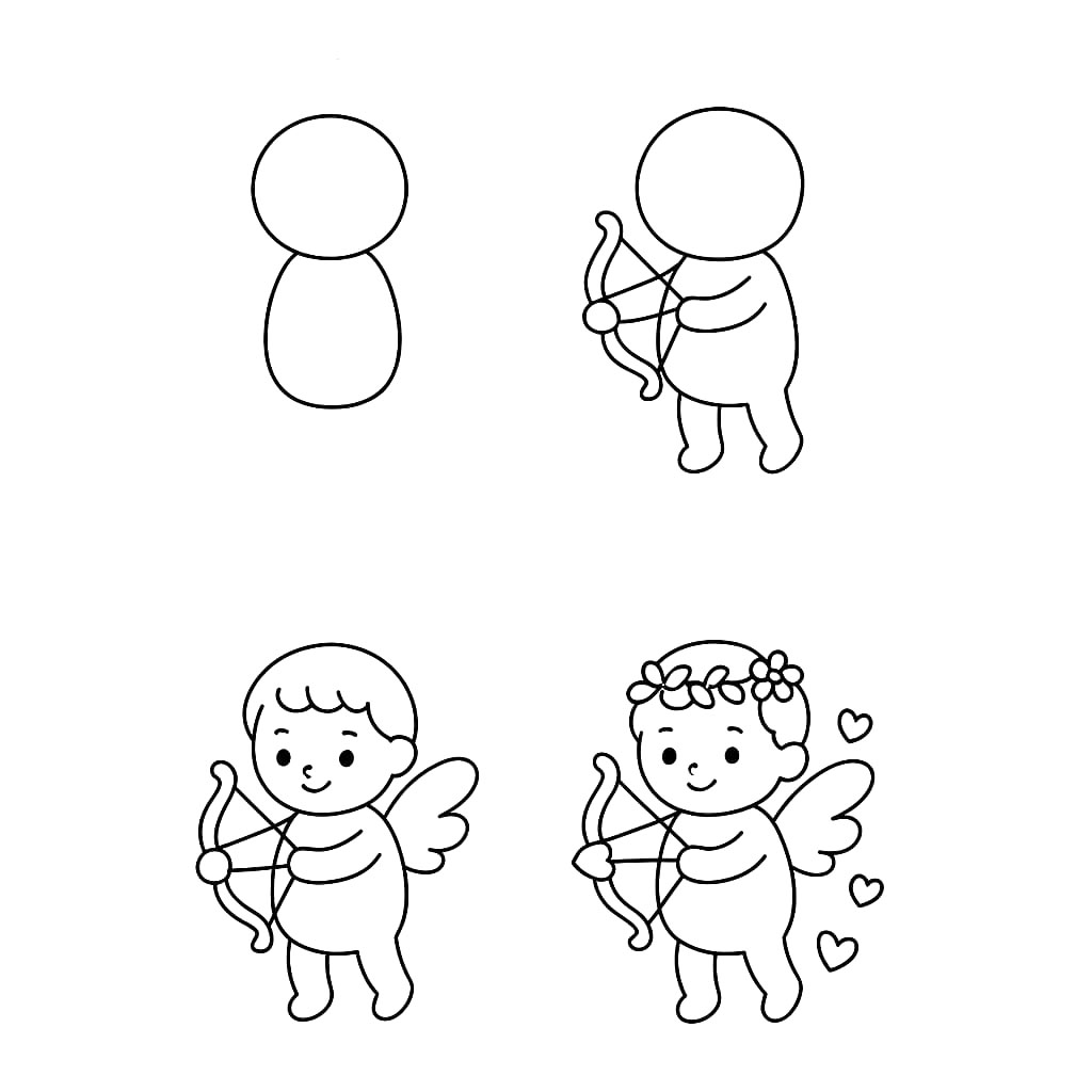 Kleiner süßer Amor zeichnen ideen