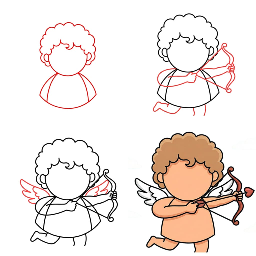 Umrisse von Amor zeichnen ideen