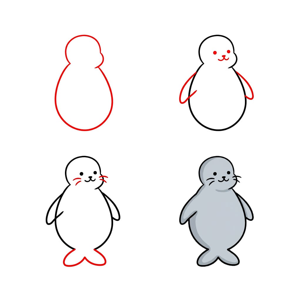 Cartoon Seekuh zeichnen ideen