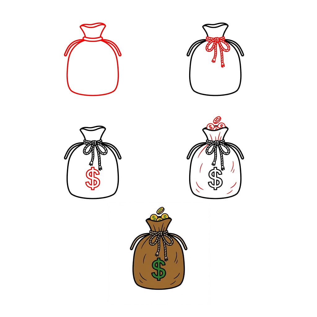 Design eines Geldsacks zeichnen ideen