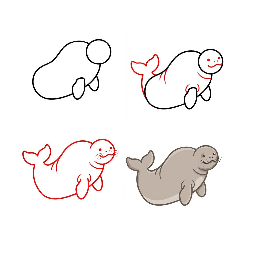 Einzigartige Seekuh zeichnen ideen