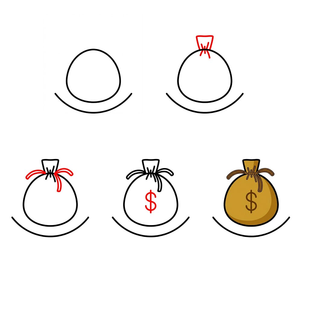 Geldsack Einfacher zeichnen ideen