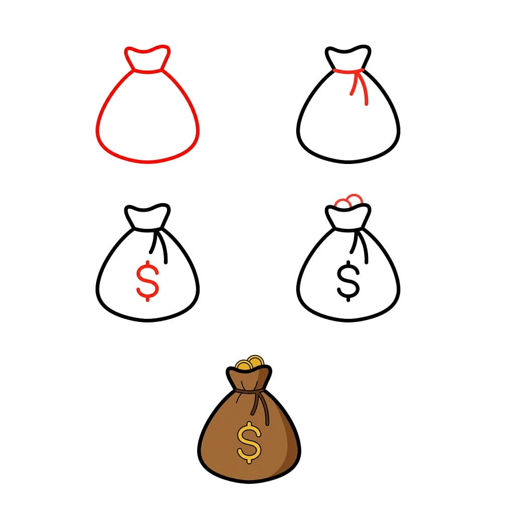 Geldsack zeichnen ideen