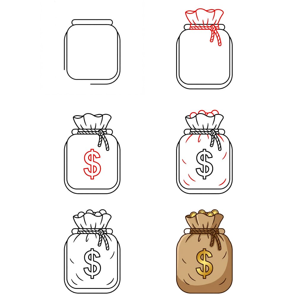 Geldsack Offener zeichnen ideen