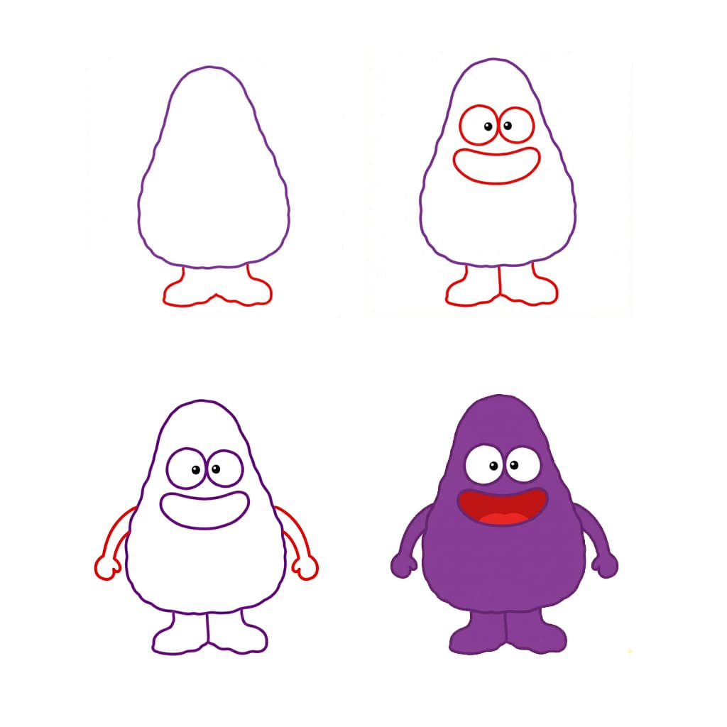 Grimace Lächeln Bild zeichnen ideen