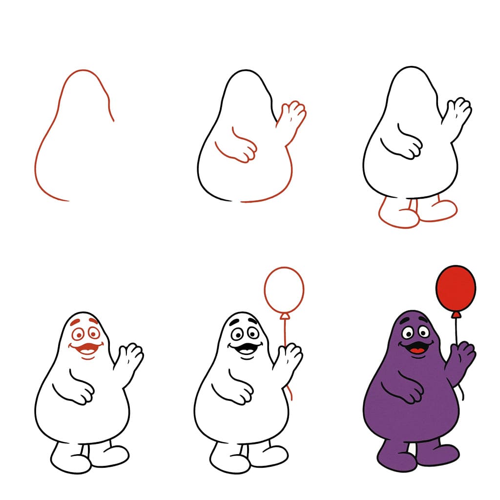 Grimace mit Ballon zeichnen ideen