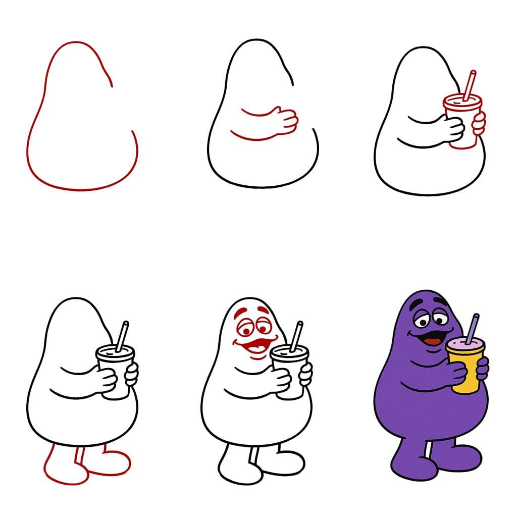 Grimace mit Milchshake zeichnen ideen