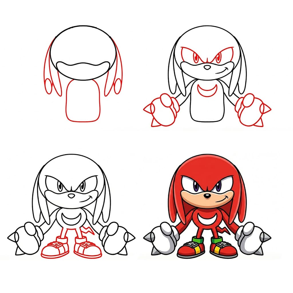 Grundkenntnisse der Knuckles zeichnen ideen