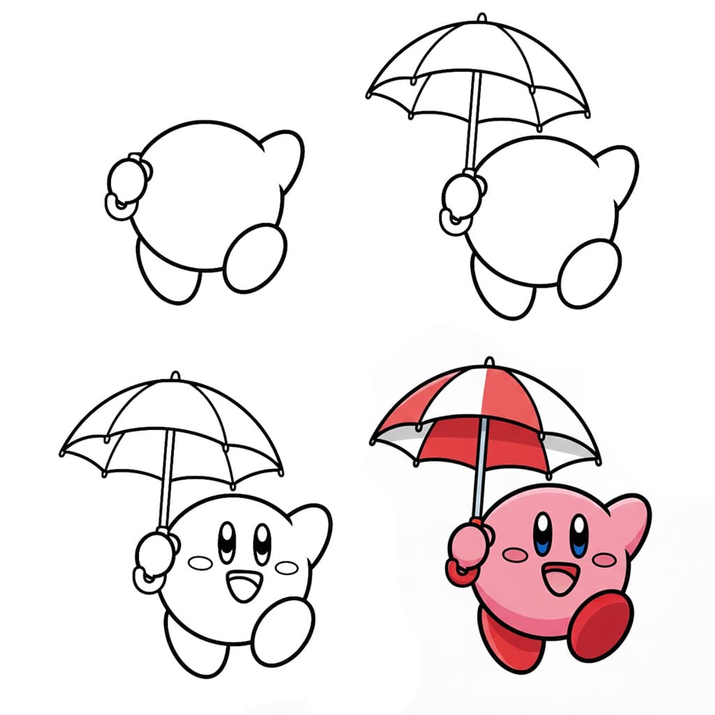 Kirby Regenschirm zeichnen ideen